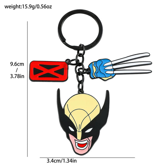 Deadpool &amp; Wolverine Split Heart Necklace Set – Best Friends Marvel Pendant Keychain