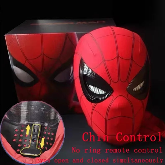 Spider-Man Headgear Movable Mask Helmet – Electric Eye Control Cosplay Collectible for Kids