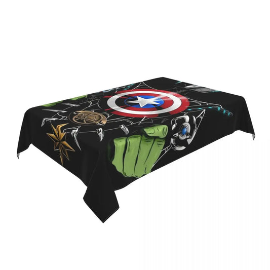 Customized Disney Iron Man Marvel Film Tablecloth Rectangular Fitted Oilproof Table Cloth Cover for Kitchen