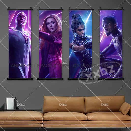 Marvel Avengers Wall Scroll – Spider-Man, Hulk, Star-Lord &amp; Captain America Hanging Art Poster