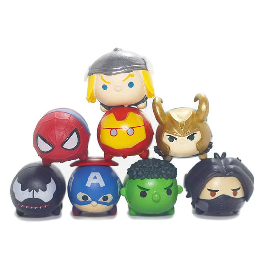 Marvel Kawaii Tsum Tsum Stackable Toys – 8pcs Set (Spider-Man, Captain America &amp; More)