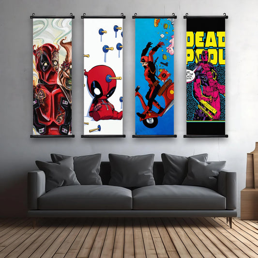 D-Deadpool Marvel Canvas Wall Art – Hanging Scroll Poster for Home &amp; Office Decoration