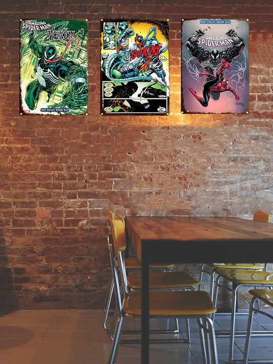 Retro Metal Poster – Vintage Spider-Man Tin Sign Wall Art for Home &amp; Room Decor