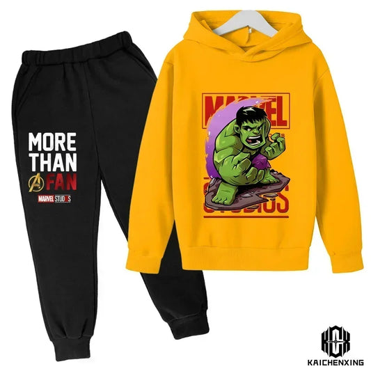 Marvel Hulk Kids Tracksuit Set – Superhero Hoodie &amp; Pants Outfit for Boys and Girls