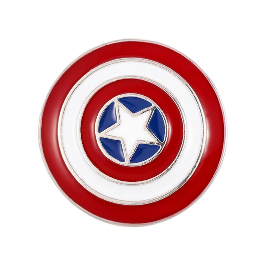 Marvel Superhero Fashion Brooch – Captain America Shield Metal Enamel Pin