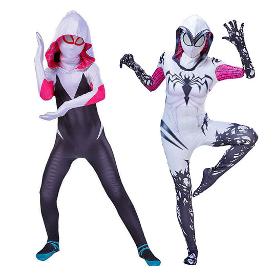 Gwen Stacy Spider-Woman Costume – Girls &amp; Women’s Superhero Cosplay Suit for Halloween &amp; Dress-Up
