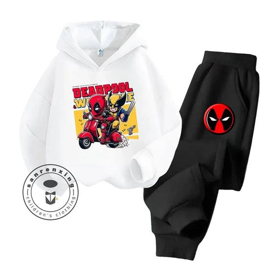 Marvel Deadpool Unicorn 2-Piece Kids Tracksuit – Autumn Hoodie &amp; Pants Set