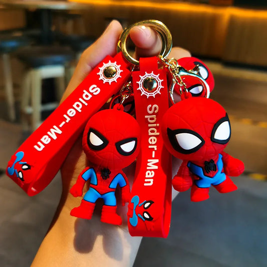 Superhero Spider-Man Silicone Keychain – Marvel Avengers Keyring for Bags, Cars &amp; Gifts