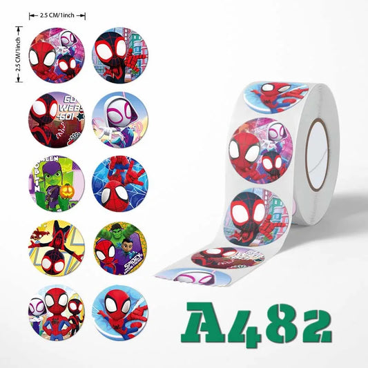 500pcs Spider-Man Sticker Set – Marvel Anime Action Stationery for Kids
