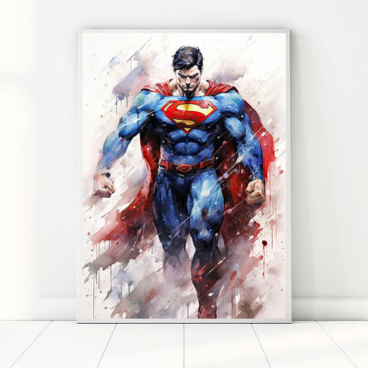 Marvel Super Heroes Watercolor Canvas Wall Art – Spiderman &amp; Iron Man Poster