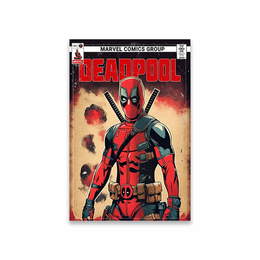Vintage Marvel Superhero Poster – Wolverine, Deadpool &amp; Avengers Canvas Art