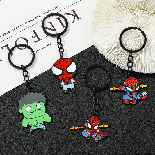 Marvel Avengers Cartoon Figure Keychain – Spider-Man, Hulk Pendant Accessory for Fans