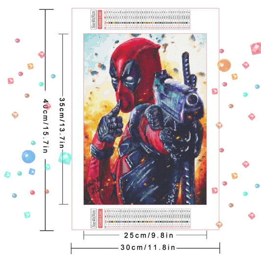 Disney 5D DIY Diamond Painting – Deadpool Full Round Drill Mosaic Kit for Marvel Fans