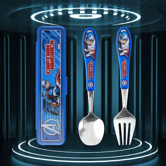Marvel Superhero Stainless Steel Cutlery Set – Iron Man, Spider-Man, Captain America &amp; More for Kids