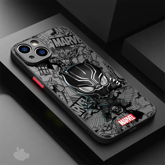 Cartoon Marvel Groot &amp; Spiderman iPhone Case – Shockproof Armor Cover for SE / 6S / 7 / 8 / X / XR / 11 / 12 / 13 / 14 / 15 Series