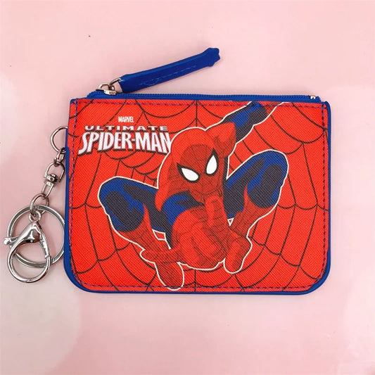 Marvel Spider-Man Coin Purse &amp; Card Holder – Cartoon Keychain for Kids