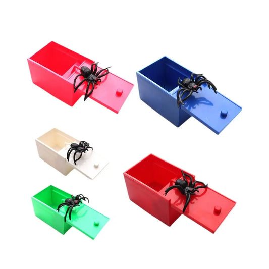 Halloween Prank Spider Surprise Box – Wooden Joke Toy with Rubber Spider