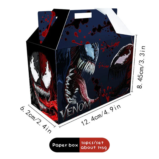 Venom Party Favor Boxes – Marvel Candy &amp; Gift Boxes for Kids Birthday