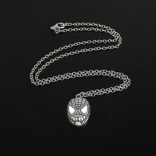 Marvel Spider-Man Mask Pendant Necklace – Superhero Jewelry for Movie Fans