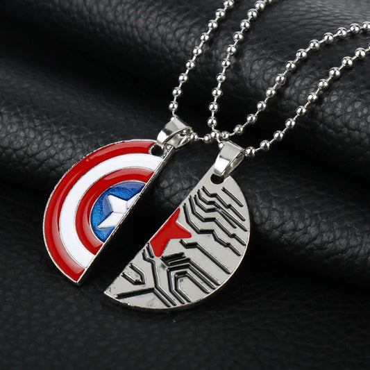 Marvel Captain America Shield Necklace – Alloy Pendant for Fans &amp; Fashion