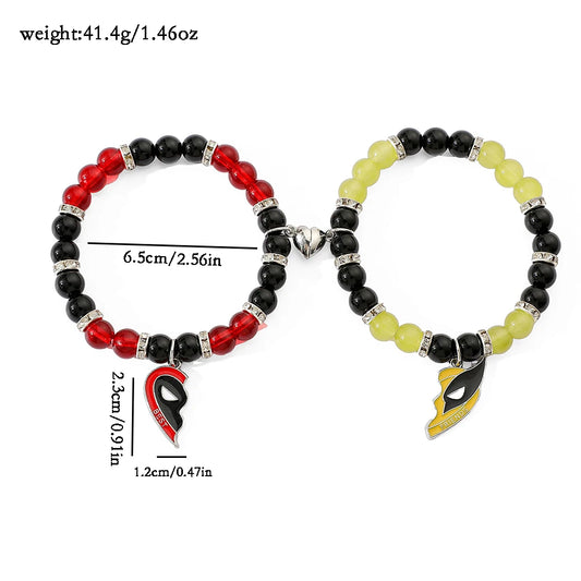 Marvel Deadpool &amp; Wolverine Magnetic Love Bracelets – 2PCS Matching Best Friend Set