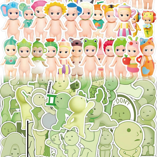 105Pcs Cute Smiski &amp; Sonny Angel Stickers – Waterproof DIY Decals for Laptop, Skateboard, Luggage &amp; More