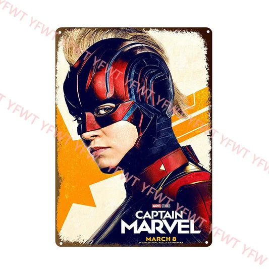 MINISO Marvel Comics Classic Metal Poster – Iron Man, Hulk, Spider-Man Tin Sign