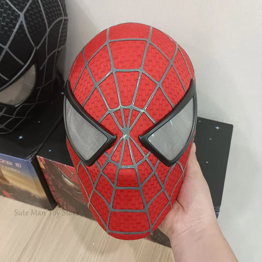 1:1 Scale Spider-Man Tobey Mask – 3D Marvel Cosplay Faceshell with Detachable Lenses