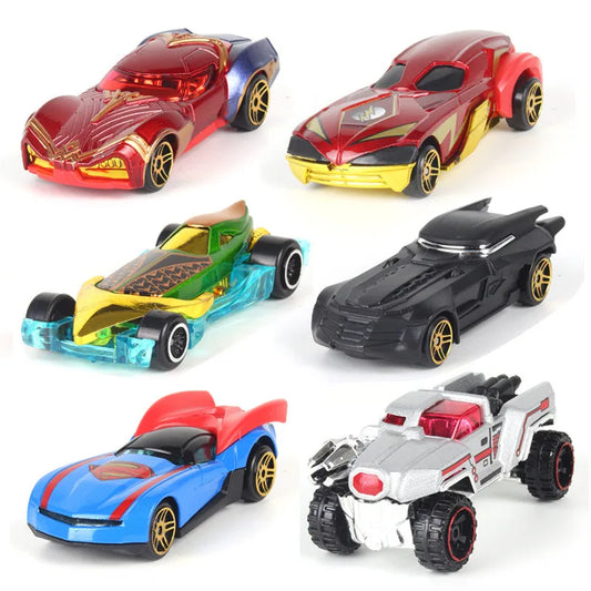 Alloy Avengers Car Toys – Batmobile, Captain America, Hulk, Iron Man &amp; Spiderman Racing Models for Kids