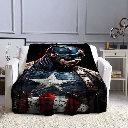 Captain America Printed Blanket – Soft &amp; Warm Bedding for Kids and Adults