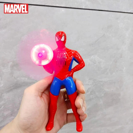 Marvel Spider-Man &amp; Iron Man Mini Fan – Luminous Electric Figure Toy for Kids &amp; Adults