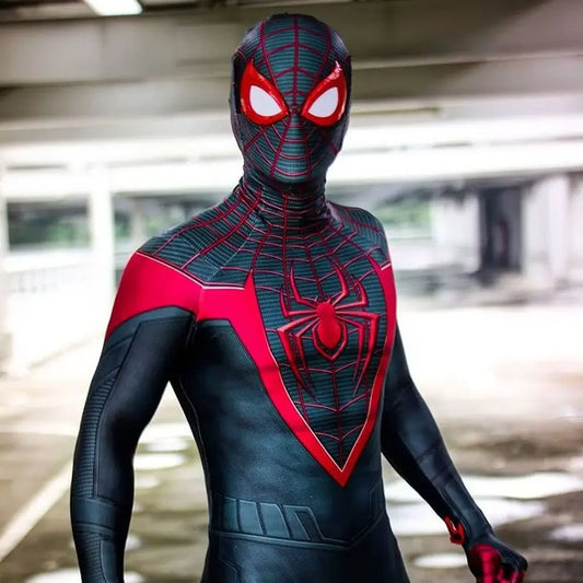 Miles Morales &amp; Peter Parker PS5 Spider-Man Cosplay Costume – Adult Halloween Zentai Suit
