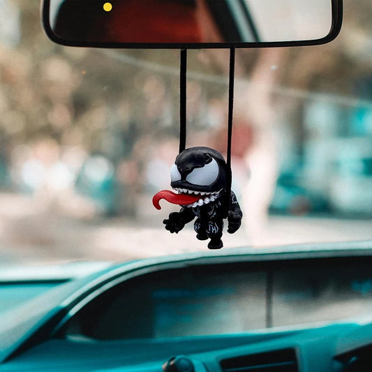 Cartoon Venom Car Pendant – Rearview Mirror Mini Action Figure Decoration