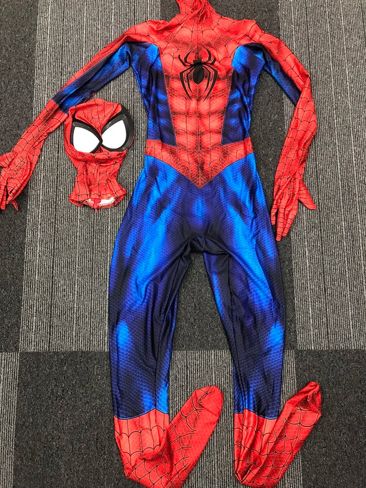 Classic Peter Parker Spider-Man Costume – 3D Printed Big Lens Cosplay Bodysuit for Adults &amp; Kids