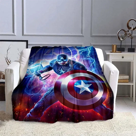 Captain America Printed Blanket – Soft &amp; Warm Bedding for Kids and Adults