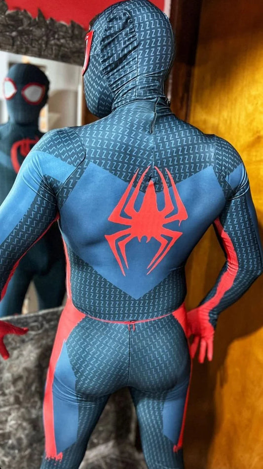 Across the Spider-Verse Miles Morales Advanced Cosplay – Spandex Superhero Bodysuit for Adults
