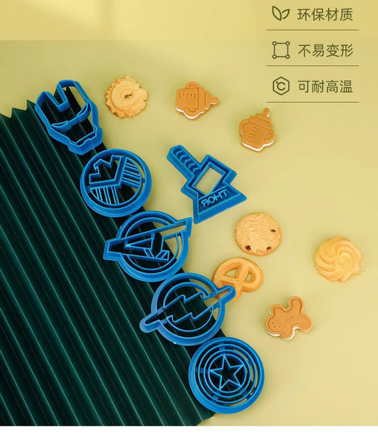 6pcs Marvel Avengers Cookie Cutter Set – Iron Man, Captain &amp; More DIY Baking Molds
