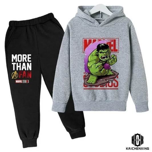 Marvel Hulk Kids Tracksuit Set – Superhero Hoodie &amp; Pants Outfit for Boys and Girls
