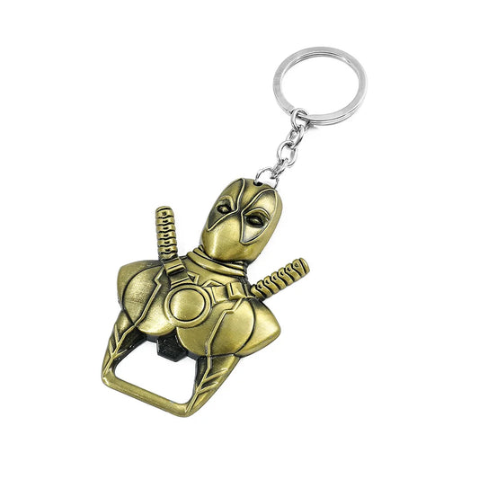 Marvel Deadpool Bottle Opener Keychain – Multifunctional Alloy Pendant for Fans