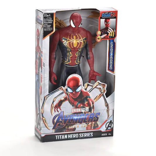 Bandai 12-Inch Avengers Acousto-Optic Figures – Spider-Man, Black Panther, Captain Marvel, Iron Man