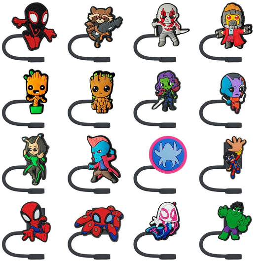 9/10Pcs Marvel Straw Toppers – Reusable Splash-Proof Dust Caps for 8MM Straws