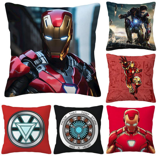 Iron Man Cushion Covers – 45x45cm Decorative Pillowcases for Home &amp; Sofa