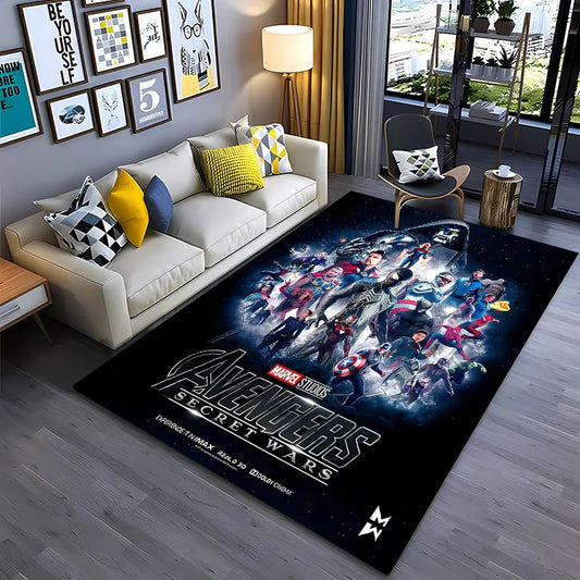 Marvel Avengers Superhero 3D HD Carpet – Non-Slip Rug for Kids' Room, Living Room, Bedroom &amp; Kitchen