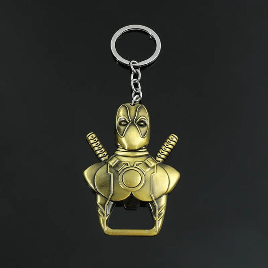 Marvel Deadpool Bottle Opener Keychain – Multifunctional Alloy Pendant for Fans