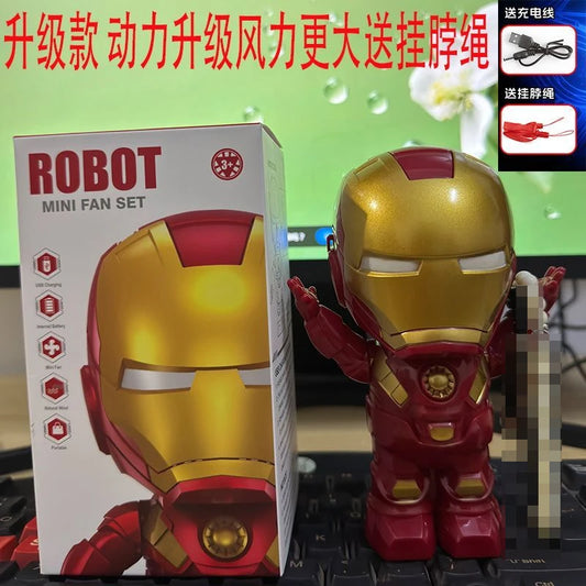 Marvel Spiderman &amp; Iron Man Handheld Cartoon USB Fan – Silent &amp; Portable Kids Toy