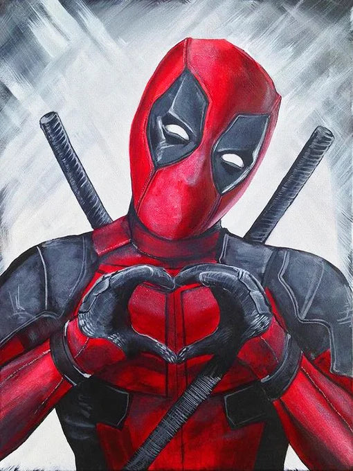 Disney 5D DIY Diamond Painting – Deadpool Full Round Drill Mosaic Kit for Marvel Fans