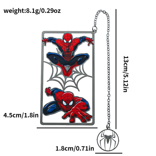 Marvel Superhero Metal Bookmark – Spider-Man, Iron Man, Thor & Captain America with Tassel
