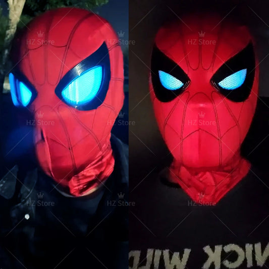 Marvel Spider-Man Cosplay Mask – Movable Eyes &amp; LED Light Effect with Ring Control