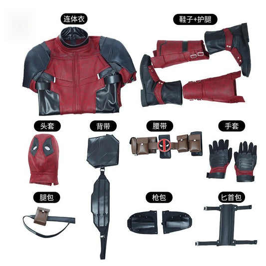 Deadpool &amp; Wolverine 3 Cosplay Costume – Superhero Jumpsuit with Mask &amp; Accessories