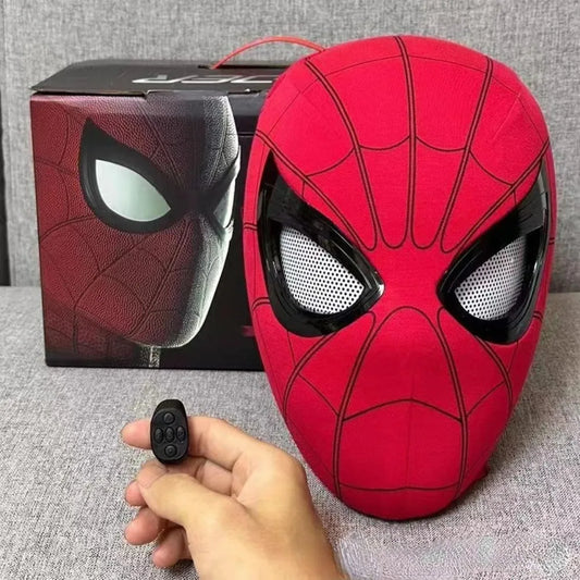 Marvel Spider-Man Cosplay Mask – Movable Eyes &amp; LED Light Effect with Ring Control